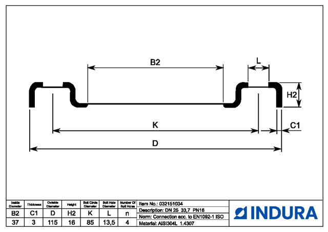 Loose flange pressed